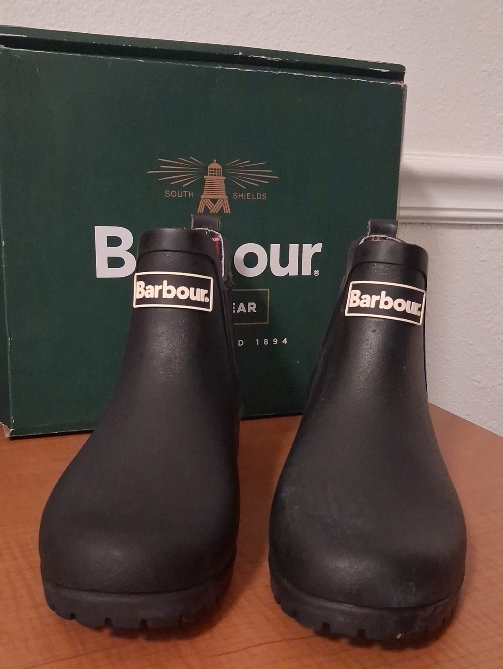 Barbour Black Chelsea Rubber Rain Boots